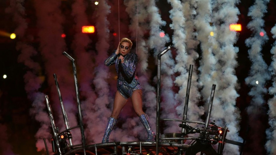 Singer Lady Gaga performs during the halftime show of Super Bowl LI at NGR Stadium in Houston, Texas, on February 5, 2017. / AFP / Valerie MACON (Photo credit should read VALERIE MACON/AFP/Getty Images)