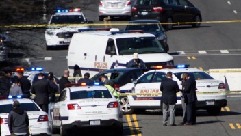 CORRECTION - Police are at the scene on March 29, 2017 in Washington,DC as a driver was arrested near the US Capitol Wednesday after they drove into a police vehicle and then tried to run over several other officers who were on foot, police said. "At some point, Capitol police apparently fired shots, but no one was struck," the Metropolitan Police Department said in a statement. "The individual has been taken into custody." / AFP PHOTO / Brendan SMIALOWSKI / The erroneous mention[s] appearing in the metadata of this photo by Brendan SMIALOWSKI has been modified in AFP systems in the following manner: (driver] instead of [a man]. Please immediately remove the erroneous mention[s] from all your online services and delete it (them) from your servers. If you have been authorized by AFP to distribute it (them) to third parties, please ensure that the same actions are carried out by them. Failure to promptly comply with these instructions will entail liability on your part for any continued or post notification usage. Therefore we thank you very much for all your attention and prompt action. We are sorry for the inconvenience this notification may cause and remain at your disposal for any further information you may require. (Photo credit should read BRENDAN SMIALOWSKI/AFP/Getty Images)