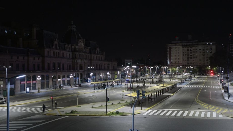 View of empty bus stops in front of Constitucion train station in Buenos Aires on April 6, 2017, during a 24hs general strike. A 24 hours general strike was called by worker's unions demanding to President Mauricio Macri's government to take measures against inflation and keep campaign promises. / AFP PHOTO / JUAN MABROMATA (Photo credit should read JUAN MABROMATA/AFP/Getty Images)