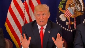 Donald Trump durante la conferencia de prensa.