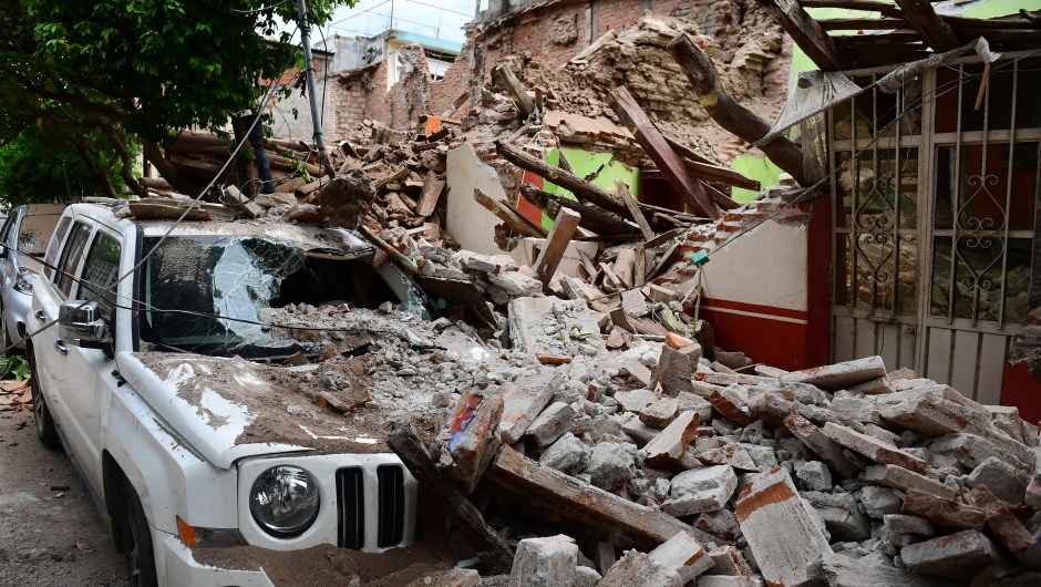 View of damages caused by the 8.2 magnitude earthquake that hit Mexico's Pacific coast, in Juchitan de Zaragoza, state of Oaxaca on September 8, 2017. Mexico's most powerful earthquake in a century killed at least 35 people, officials said, after it struck the Pacific coast, wrecking homes and sending families fleeing into the streets. / AFP PHOTO / RONALDO SCHEMIDT (Photo credit should read RONALDO SCHEMIDT/AFP/Getty Images)