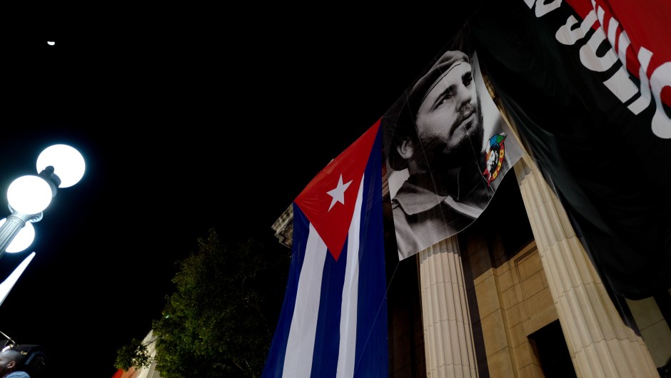 A giant poster of late former president Fidel Castro hangs on a building at the University of Havana to commemorate the first anniversary of his death, on November 25, 2017. On November 25 Cuba commemorates the first anniversary of the death of Fidel Castro, during an electoral process that will bring a change in president against a backdrop of economic recession, hostility from the United States, and stagnation in the reforms that have been implemented. / AFP PHOTO / ADALBERTO ROQUE (Photo credit should read ADALBERTO ROQUE/AFP/Getty Images)
