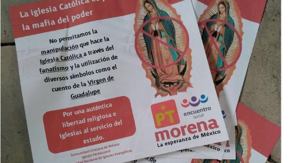 Supuestos folletos electorales contra la virgen de Guadalupe en México
