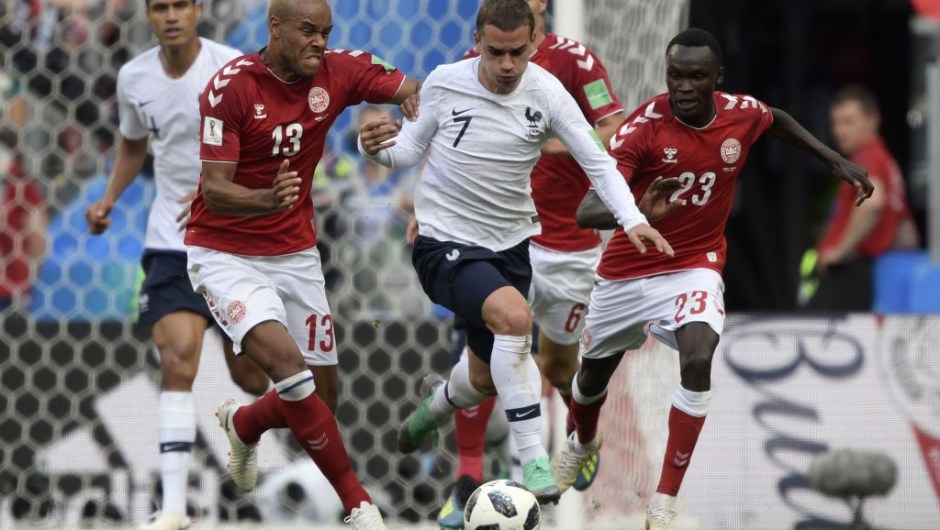 Imagen del partido entre Francia y Dinamarca, que quedó con empate a 0.
