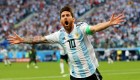 Messi celebra su primer gol con Argentina en el importante partido contra Nigeria. (Crédito: Alex Livesey/Getty Images)