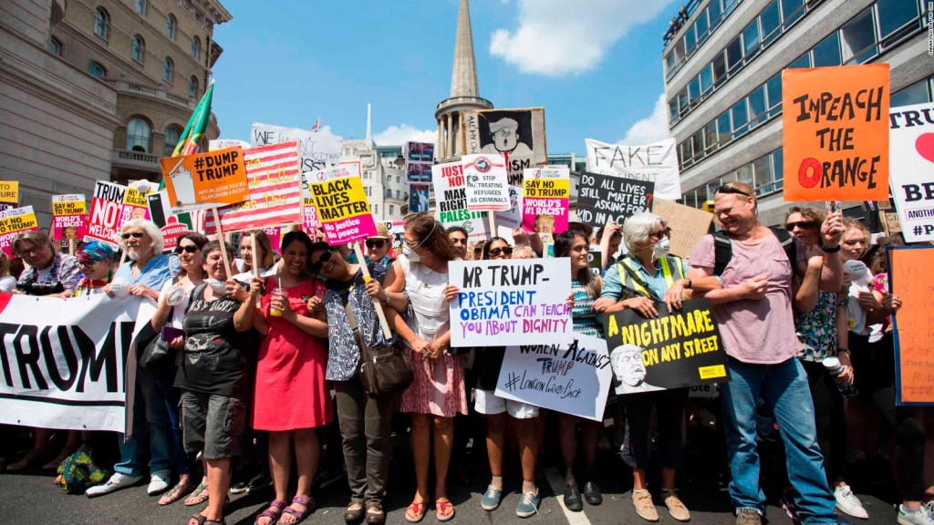 Protestas en Londres contra la visita de Trump