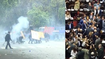 Peleas, disturbios y caos dentro y fuera del Congreso argentino