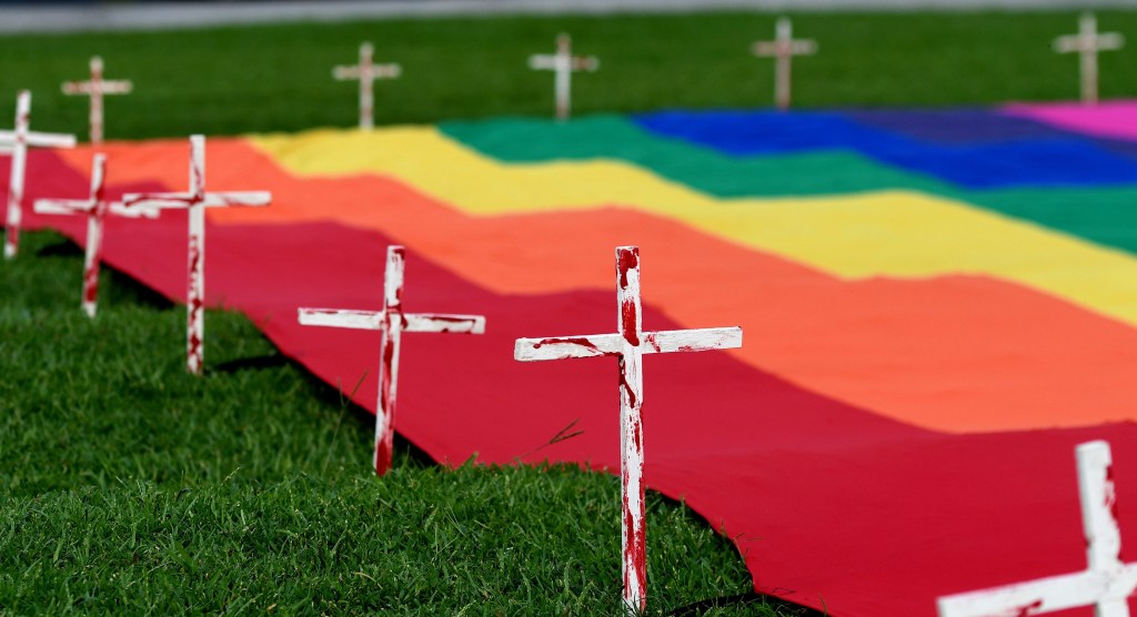 Bandera homosexual para reivindicar la lucha contra la homofobia. (Crédito: MARVIN RECINOS/AFP/Getty Images)