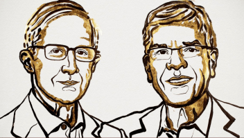 Ilustración de William D. Nordhaus y Paul M. Romer, ganadores del Nobel de Economía 2018