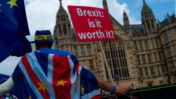 Protestas en contra del brexit a las puertas del Parlamento Británico. (Crédito: Dan Kitwood/Getty Images)