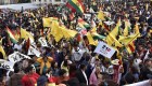 Manifestación en contra de la candidatura de Evo Morales