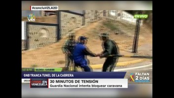 Bloqueo del acceso al túnel La Cabrera en Venezuela