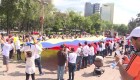 Venezolanos en México marchan a favor de Juan Guaidó