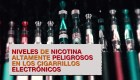 La nicotina de los cigarrillos electrónicos puede ser muy peligrosa