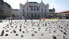 Peculiar manifestación contra el cambio climático en Suiza