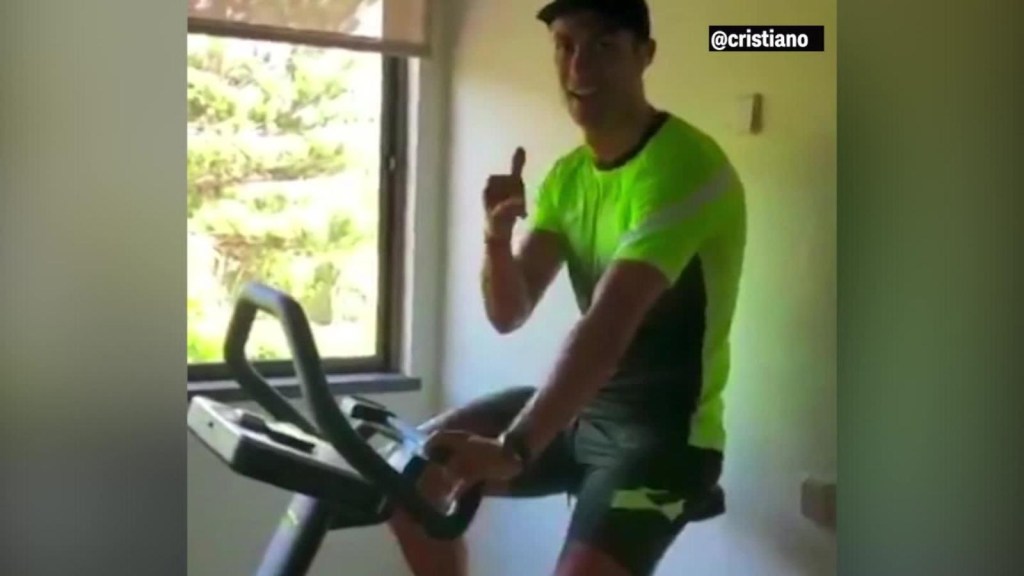 El entrenamiento en bicicleta de Cristiano Ronaldo