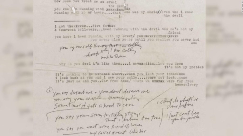 Un manuscrito de Dylan podría venderse en US$ 19.000