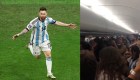 El triunfo argentino los tomó en pleno vuelo: así celebraron