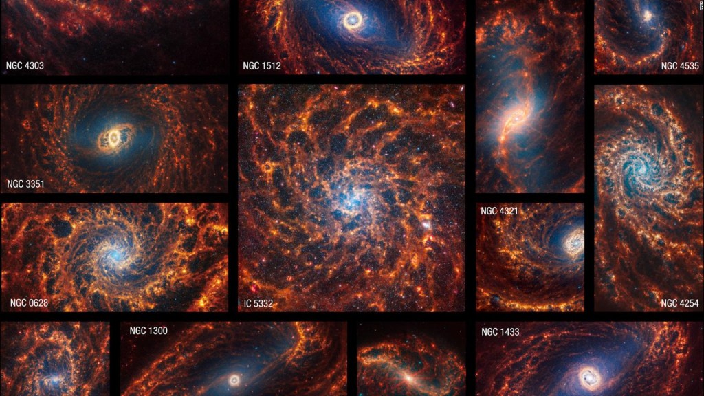 Webb capta la estructura de 19 galaxias espirales cercanas