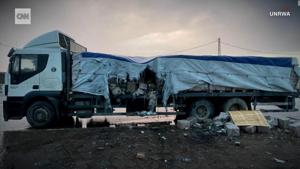Un camión de ayuda de la ONU fue atacado por las fuerzas israelíes
