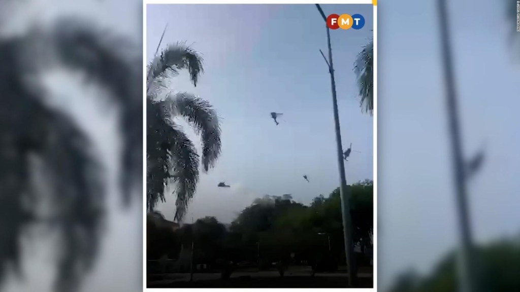 Un video muestra el momento de la colisión mortal de helicópteros