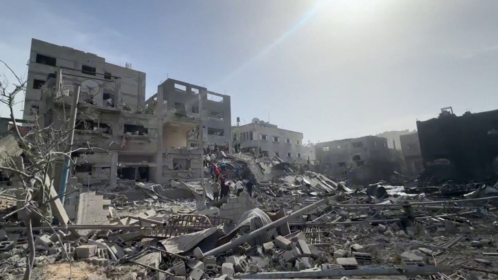 Un vídeo muestra las secuelas del ataque israelí contra un barrio de Gaza