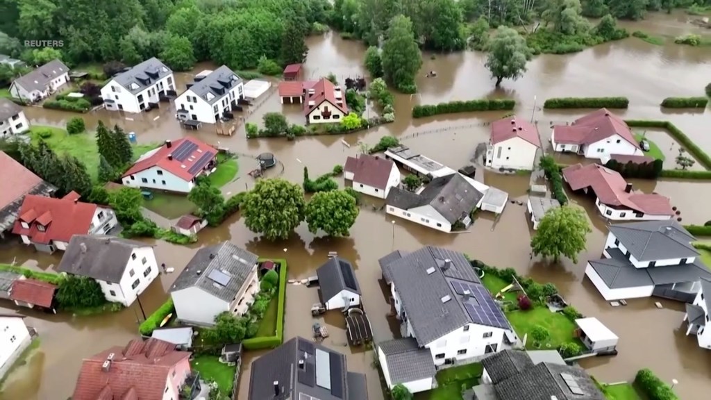 Dron capta las graves inundaciones en el sur de Alemania
