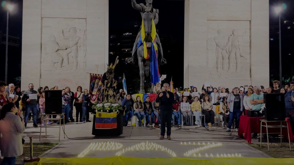 Venezolanos hacen vigilia por la paz en Buenos Aires