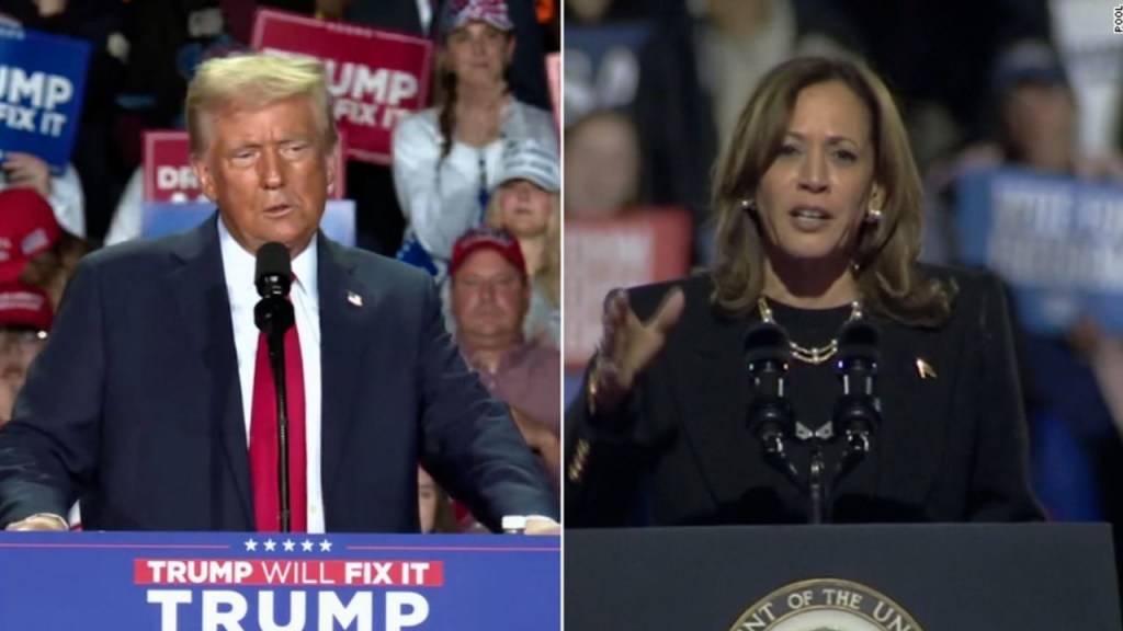 Ve la diferencia de tono entre Harris y Trump en su último día completo de campaña